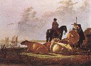 CUYP, Aelbert Peasants with Four Cows by the River Merwede dfg oil painting reproduction